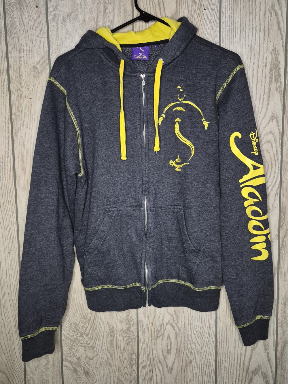 Disney Charcoal Gray and Yellow Aladdin Zip-Up Jacket